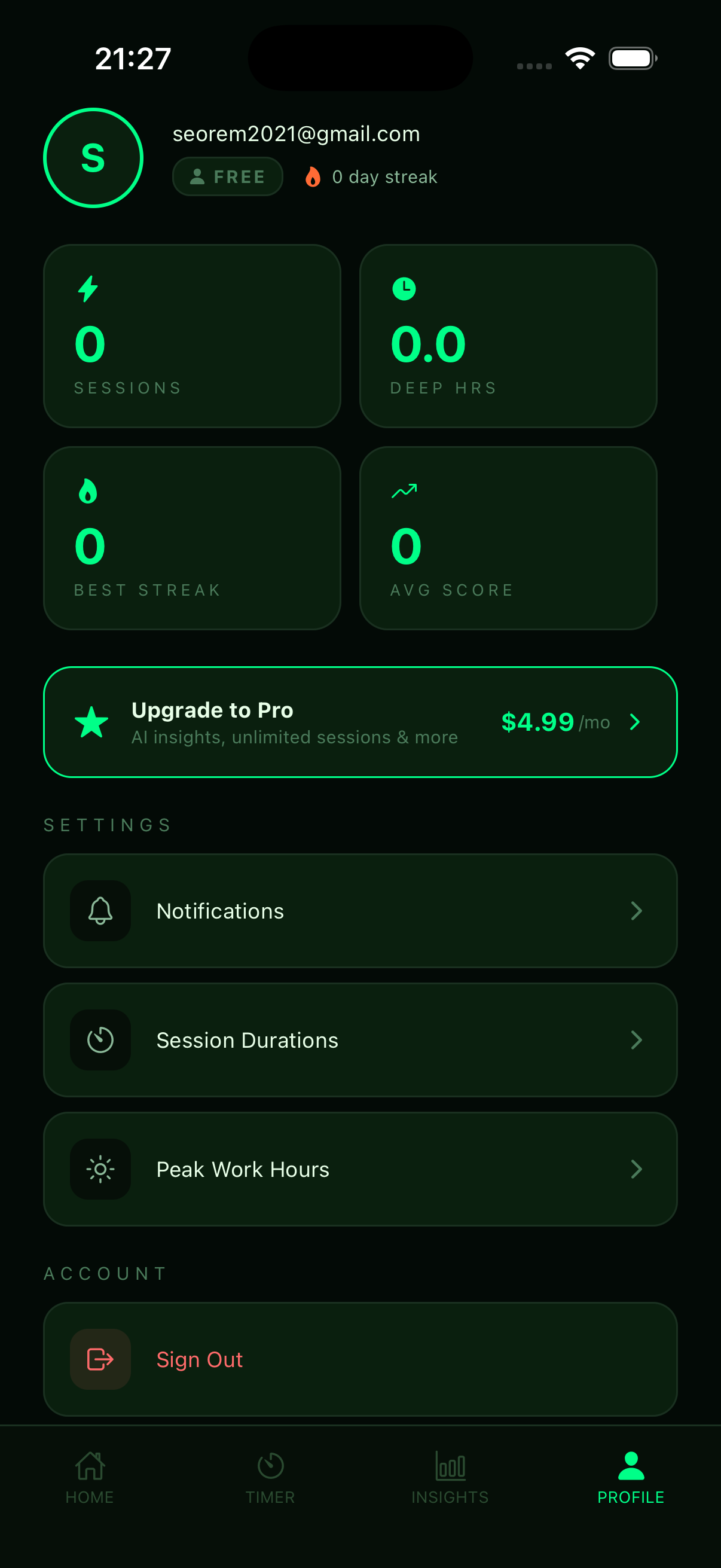 Focus OS home screen